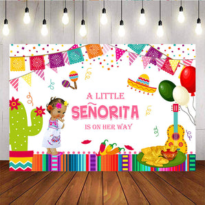 Mocsicka Fiesta A Little Senorita on Her Way Baby Shower Backdrop