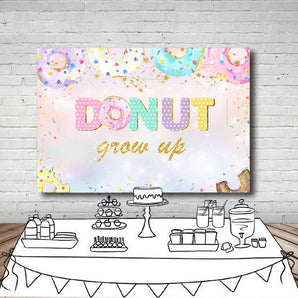 Mocsicka Donut Theme Grow Up Happy Birthday Party Decor Props-Mocsicka Party