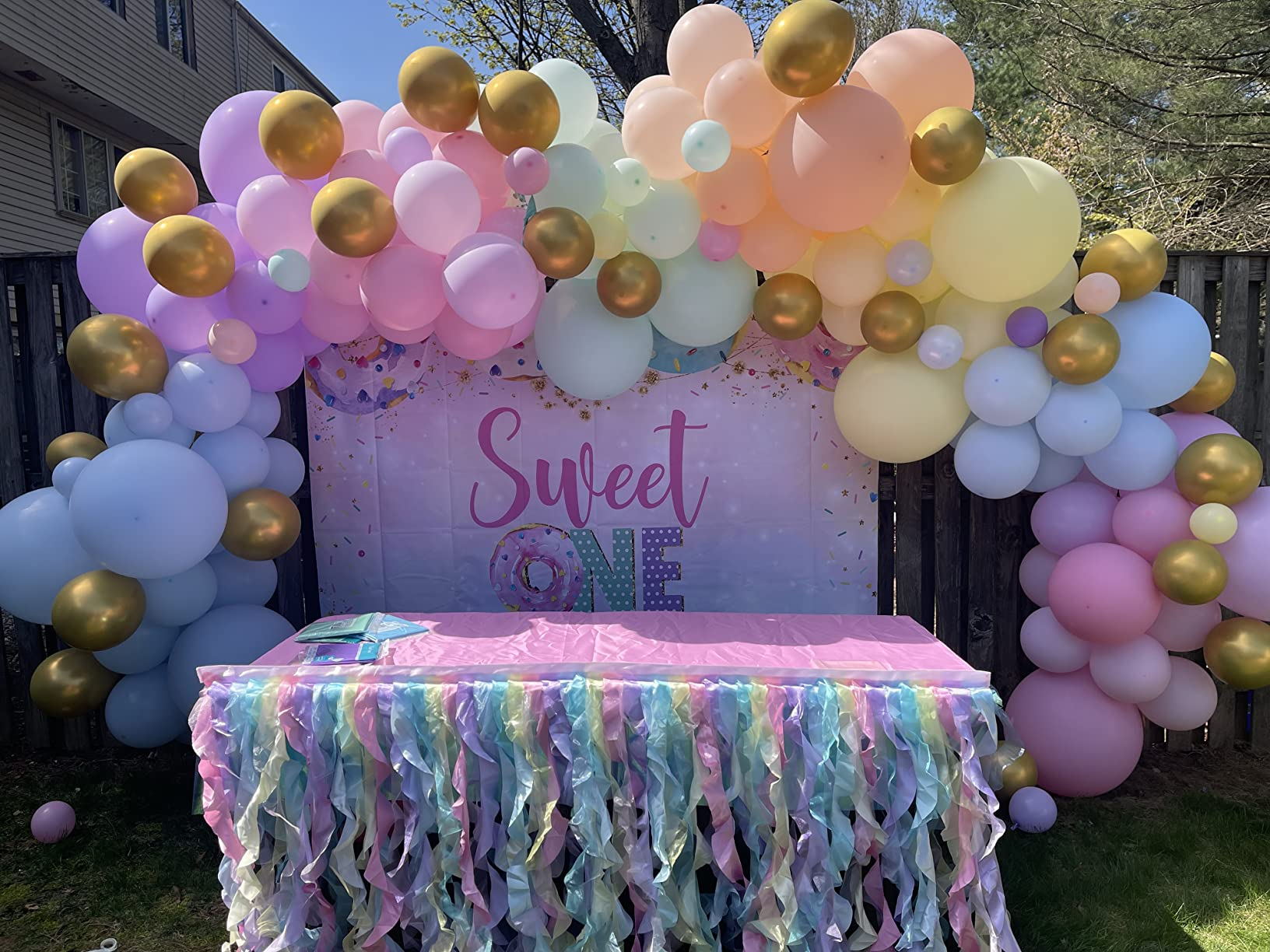 Mocsicka Donut Sweet One Happy First Birthday Party Back Drops-Mocsicka Party