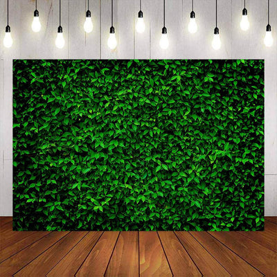 Mocsicka Green Leaf Happy Birthday Decoration backdrop-Mocsicka Party