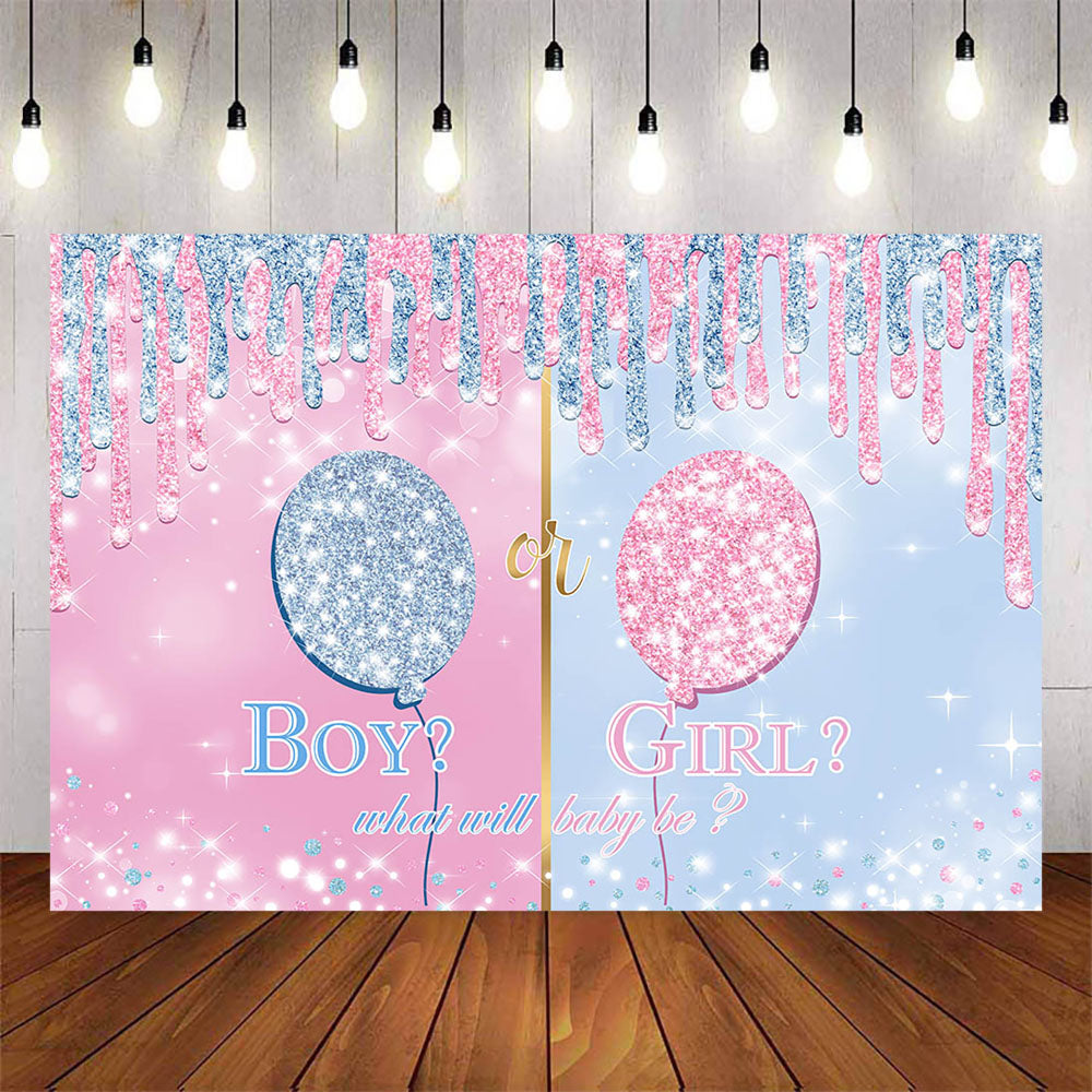 Mocsicka Boy or Girl Shining Balloons Gender Reveal Baby Shower Party Banners