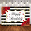 Mocsicka Red Rose and Stripes Happy Birthday Party Decor Prop-Mocsicka Party