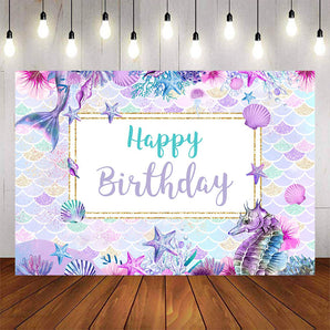Mocsicka Mermaid Theme Happy Birthday Party Backgrounds-Mocsicka Party