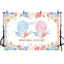 Mocsicka He or She Gender Reveal Balloons and Flowers Baby Shower Back Drop