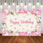 Mocsicka Flowers and Butterflies Happy Birthday Party Backgrounds-Mocsicka Party