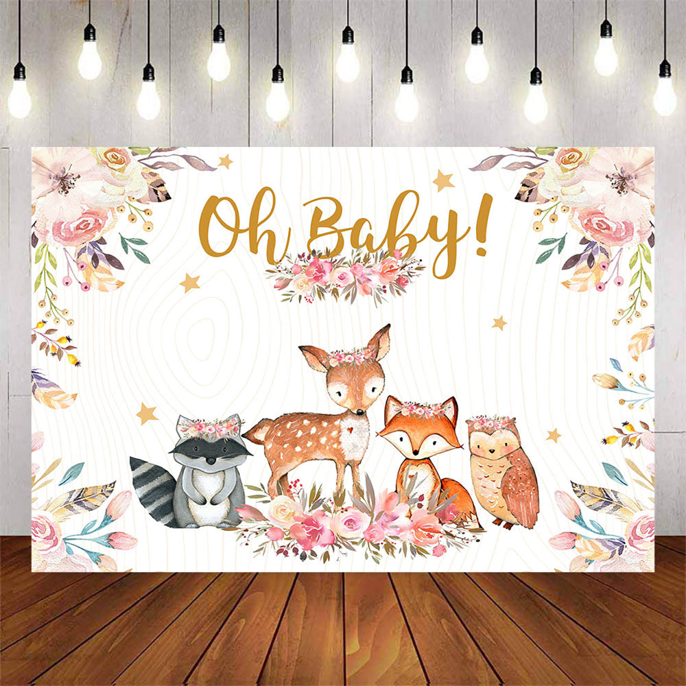 Mocsicka Oh Baby Wild Animals Baby Shower Party Backgrounds-Mocsicka Party