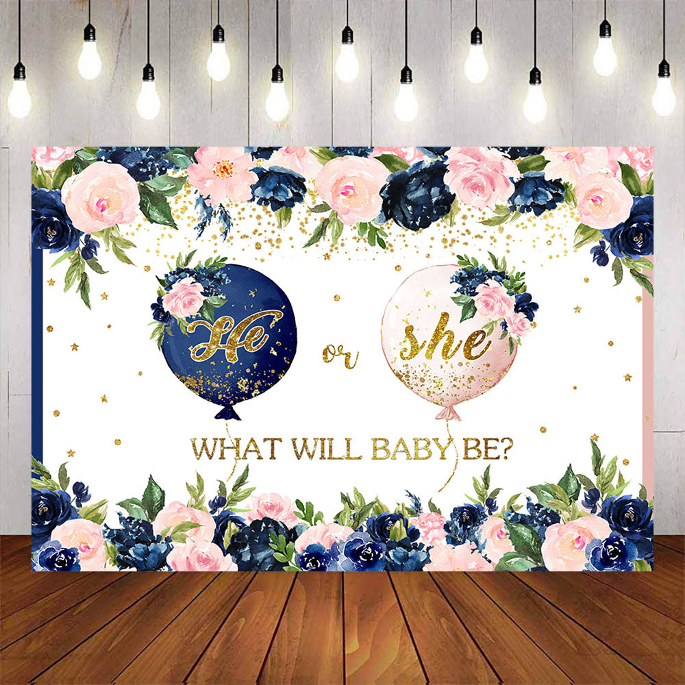 Mocsicka He or She Gender Reveal Baby Shower Party Backgrounds-Mocsicka Party