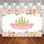 Mocsicka Gold Castle and Pink Flowers Happy Birthday Party Props-Mocsicka Party