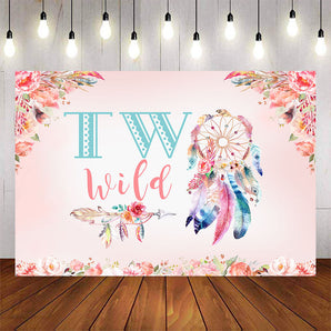Mocsicka Wild Two Dreamcatcher Happy Birthday Party Backgrounds-Mocsicka Party