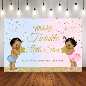 Mocsicka Twinkle Twinkle Little Star Gender Reveal Party Background-Mocsicka Party