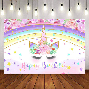Mocsicka Rainbow and Unicorn Happy Birthday Party Banners-Mocsicka Party