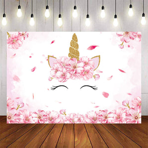 Mocsicka Pink Gold Unicorn Happy Birthday Party Decor-Mocsicka Party