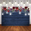 Mocsicka Blue Board Flowers and Bottle Lights Photo Backdrops-Mocsicka Party