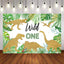 Mocsicka Golden Dinosaur Wild One Happy Birthday Backdrop-Mocsicka Party