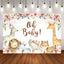 Mocsicka Little Animals and Flowers Baby Shower Party Backdrop-Mocsicka Party