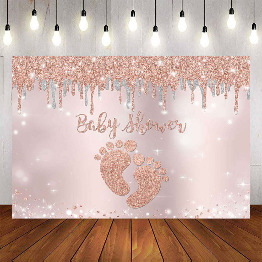 Mocsicka Footprint Baby Shower Party Decor Backgrounds-Mocsicka Party