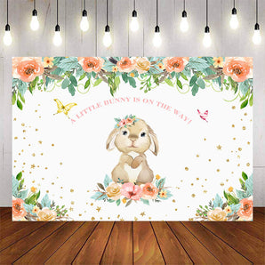 Mocsicka A Little Bunny is on the Way Baby Shower Backdrop-Mocsicka Party