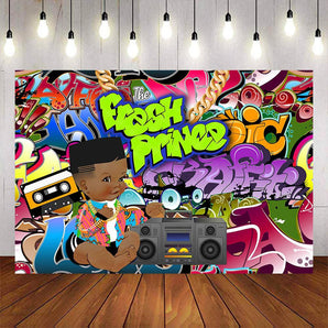 Mocsicka Fresh Prince Graffiti Wall Birthday Party Backgrounds-Mocsicka Party