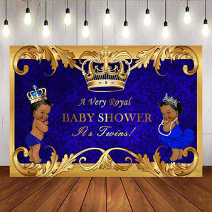 Mocsicka A Very Royal Baby Shower Backdrop It's Twins Photo Back Ground-Mocsicka Party