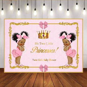 Mocsicka It's Two Little Princesses Baby Shower Backdrop Twin Royal Ballet Girls Background-Mocsicka Party
