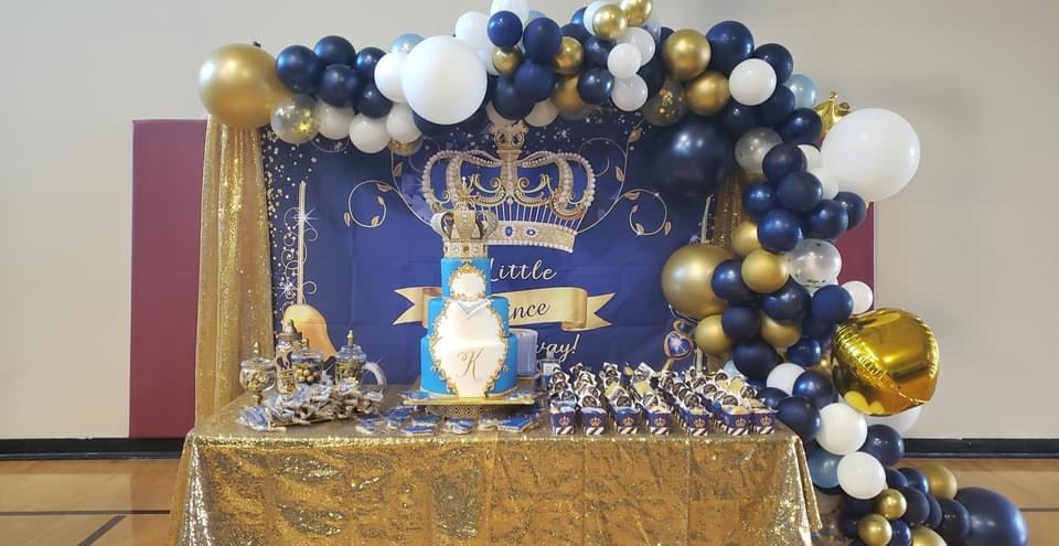 Mocsicka Blue Crown Little Prince Baby Shower Party Supplies-Mocsicka Party