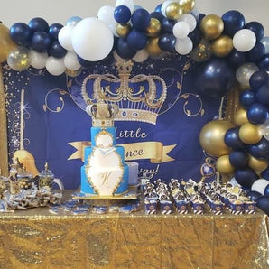 Mocsicka Blue Crown Little Prince Baby Shower Party Supplies-Mocsicka Party