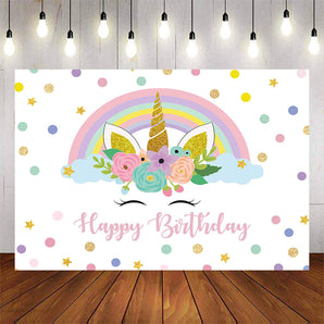 Mocsicka Rainbow Unicorn Happy Birthday Party Decor Props-Mocsicka Party