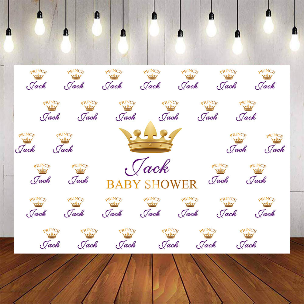 Mocsicka Gold Crown Baby Shower Backdrop Step and Repeat Photo Background-Mocsicka Party