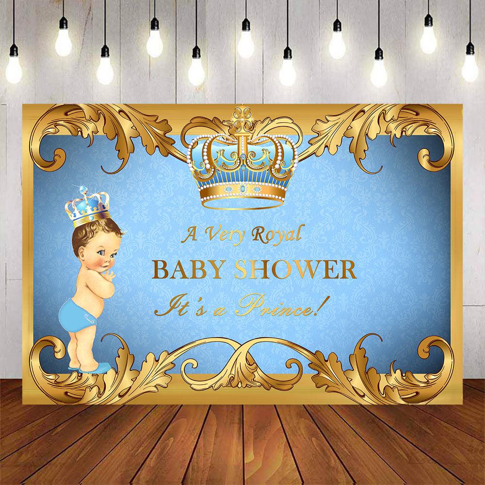 Mocsicka A Very Royal Baby Shower Backdrop It's A Prince Photo Background-Mocsicka Party
