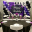 Mocsicka Stripes and Purple Rose Happy Birthday Party Decor-Mocsicka Party