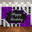 Mocsicka Stripes and Purple Rose Happy Birthday Party Decor