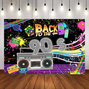 Mocsicka Back to the 90s Retro Radio Theme Party Backdrops-Mocsicka Party