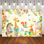 Mocsicka Woodland Wild Animals Spring Floral Having Party Baby Shower Backdrop-Mocsicka Party