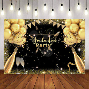 Mocsicka Champagne and Balloons Graduation Party Backgrounds-Mocsicka Party