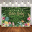 Mocsicka Hawaii Flowers Green Leaves Aloha Baby Shower Backdrop