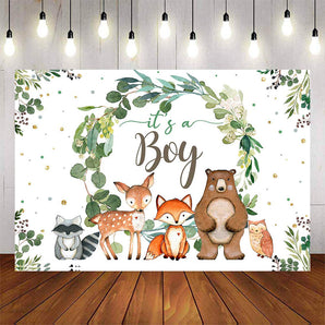 Mocsicka It's a Boy Wild Animals and Leaves Baby Shower Party Decor-Mocsicka Party
