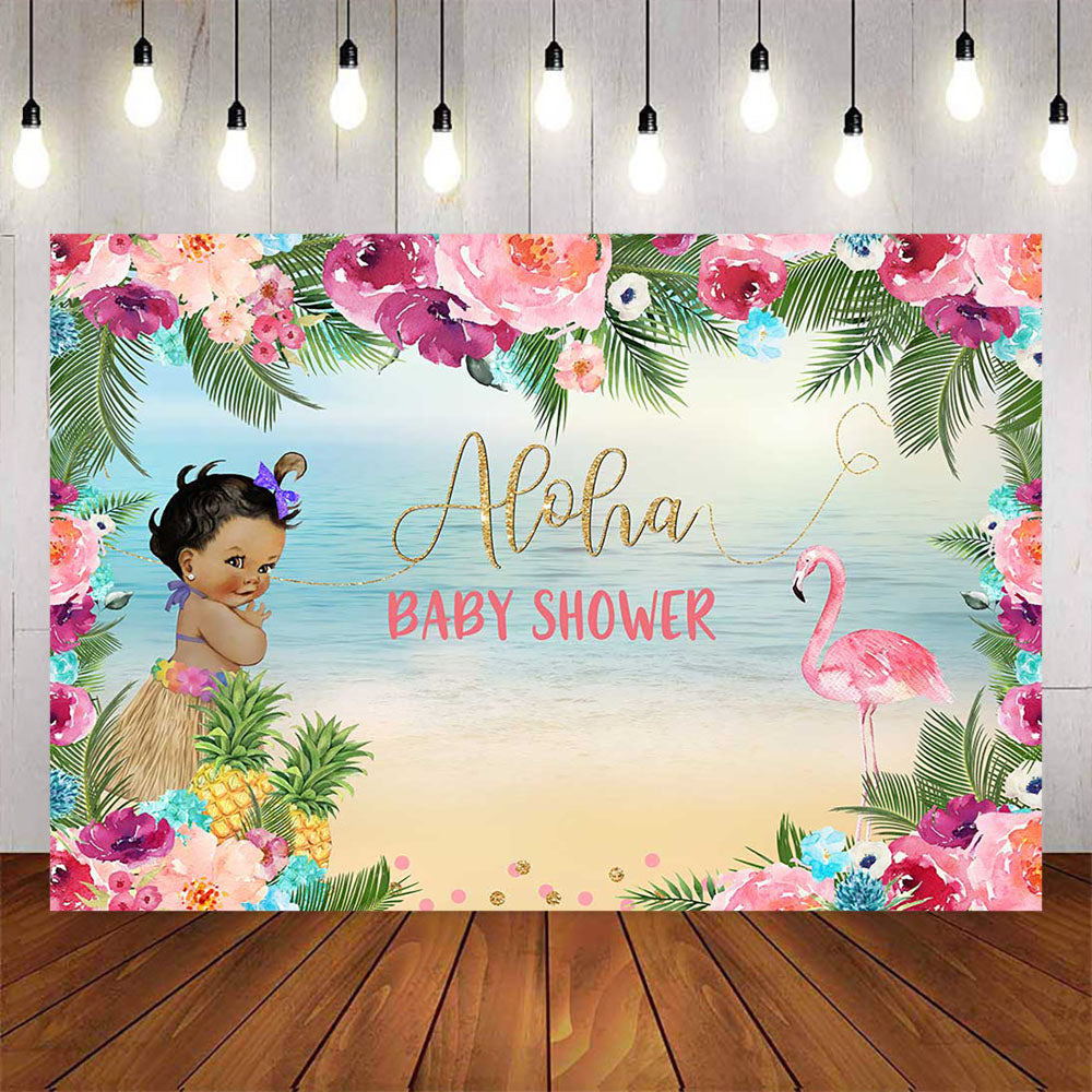 Mocsicka Hawaii Theme Aloha Baby Shower Party Backgrounds-Mocsicka Party