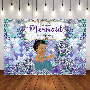 Mocsicka Little Mermaid Baby Shower Party Backdrops-Mocsicka Party