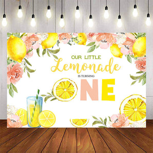 Mocsicka Our Little Lemonade is Turning One Birthday Party Banners-Mocsicka Party