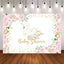 Mocsicka White Swan Pink Flowers Baby Shower Backdrop-Mocsicka Party