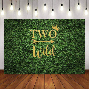 Mocsicka Gold Two Wild and Green Grass Birthday Party Banners-Mocsicka Party