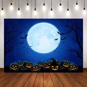 Mocsicka Happy Halloween Pumpkin and Bright Moon Photo Banners-Mocsicka Party