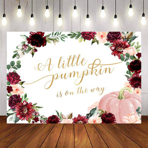 Mocsicka A Little Pumpkin is on the Way Baby Shower Backdrops-Mocsicka Party