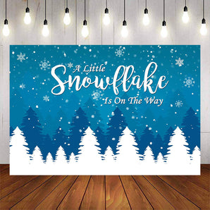 Mocsicka Winter Snowflake and Forest Baby Shower Background-Mocsicka Party