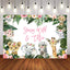 Mocsicka Young Wild Three Little Animals Girl Birthday Backdrop-Mocsicka Party