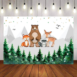 Mocsicka Forest and Wild Animals Baby Shower Backdrops-Mocsicka Party