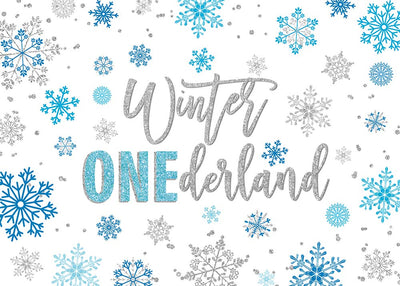 Mocsicka Winter Onederland Happy Birthday Party Backdrop-Mocsicka Party