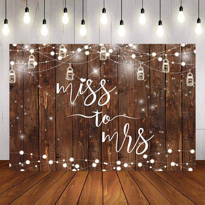 Mocsicka Miss to Mrs Wooden Floor and Glowing Dots Party Banners-Mocsicka Party