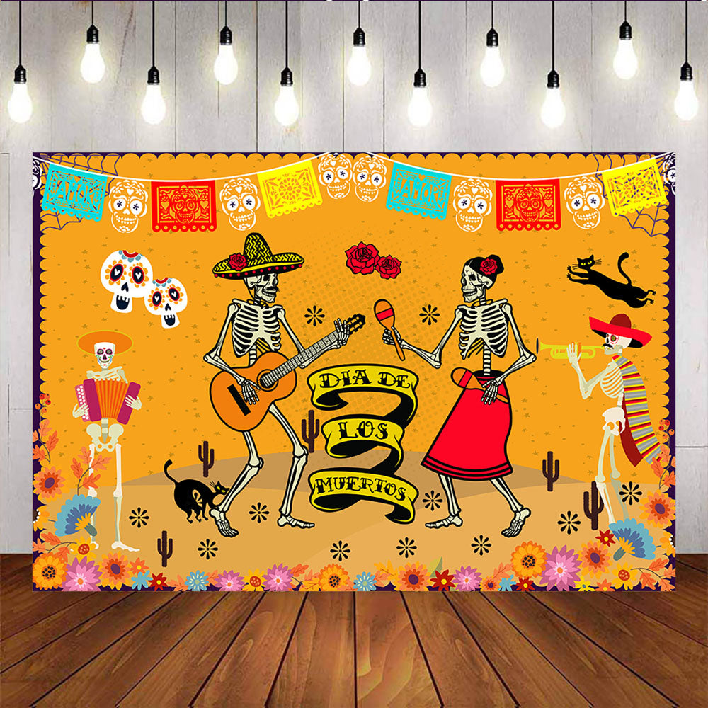 Mocsicka Day of the Dead Customized Party Decoration Skull Flower Music Party Props-Mocsicka Party