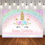 Mocsicka Unicorn and Rainbow Happy Birthday Backdrop-Mocsicka Party